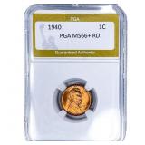 1940 Wheat Cent PGA MS66+ RD