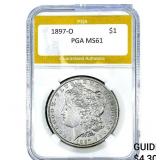 1897-O Morgan Silver Dollar PGA MS61