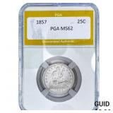 1857 Seated Liberty Quarter PGA MS62