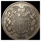 1871 Two-Cent Piece CLOSELY UNCIRCULATED CLOSELY