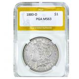 1880-O Morgan Silver Dollar PGA MS63