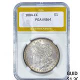 1884-CC Morgan Silver Dollar PGA MS64