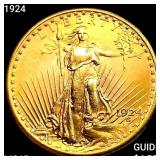 1924 $20 Gold Double Eagle GEM BU