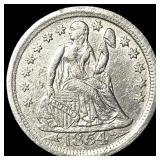 1854-O Silver Seated Liberty Dime ABOUT  UNCIRCUL