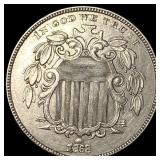 1868 Shield Nickel ABOUT UNCIRCULATED
