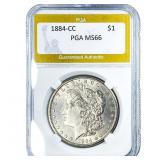 1884-CC Morgan Silver Dollar PGA MS66
