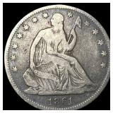 1861-O Silver Seated Liberty Half Dollar LIGHTLY