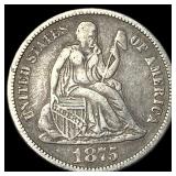 1875-CC Silver Seated Liberty Dime NEARLY UNCIRC