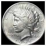 1921 Silver Peace Dollar CLOSELY UNCIRCULATED