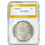 1884-O Morgan Silver Dollar PGA MS65