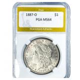 1887-O Morgan Silver Dollar PGA MS64