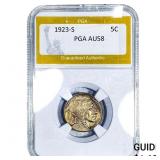 1923-S Buffalo Nickel PGA AU58