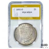 1892-O Morgan Silver Dollar PGA MS64