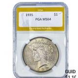 1935 Silver Peace Dollar PGA MS64