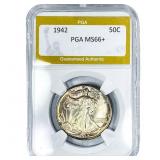 1942 Walking Liberty Half Dollar PGA MS66+