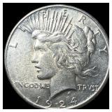 1924-S Silver Peace Dollar CLOSELY UNCIRCULATED