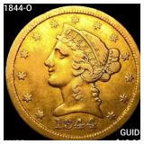 1844-O $5 Gold Half Eagle HIGH GRADE+