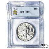 1941 Walking Liberty Half Dollar ICG MS66