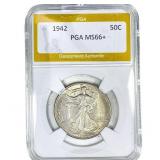 1942 Walking Liberty Half Dollar PGA MS66+
