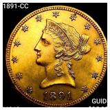 1891-CC $10 Gold Eagle CHOICE BU