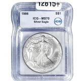 1986 Silver Eagle ICG MS70