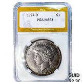 1927-D Silver Peace Dollar PGA MS63