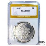 1889-S Morgan Silver Dollar PGA MS63