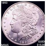 1893 Morgan Silver Dollar GEM BU