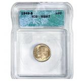 1949-S Roosevelt Dime ICG MS67