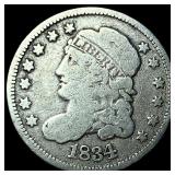 1834 Silver Capped Bust Half Dime LIGHTLY  CIRCUL