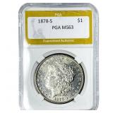 1878-S Morgan Silver Dollar PGA MS63