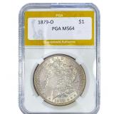 1879-O Morgan Silver Dollar PGA MS64
