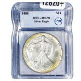 1986 Silver Eagle ICG MS70