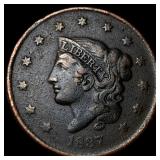 1837 Coronet Head Large Cent NEARLY UNCIRCULATED