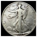 1927-S Silver Walking Liberty Half Dollar NEARLY