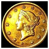 1852-O Gold $1 Liberty Head Type 1 CLOSELY UNCIR
