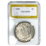 1889 Morgan Silver Dollar PGA MS65