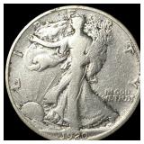 1920-D Silver Half Dollar Walking Liberty LIGHTL