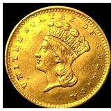 1856 Gold $1 Indian Princess Type 3 UNCIRCULATED