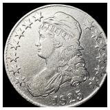 1825 Capped Bust Half Dollar ABOUT  UNCIRCULATED