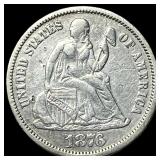 1876 Seated Liberty Dime NEARLY UNCIRCULATED NEAR