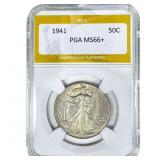 1941 Walking Liberty Half Dollar PGA MS66+