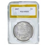 1887 Morgan Silver Dollar PGA MS65