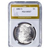 1882-S Morgan Silver Dollar PGA MS67