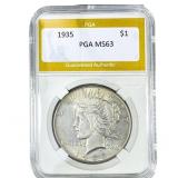 1935 Silver Peace Dollar PGA MS63