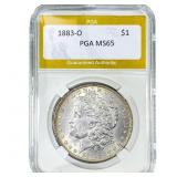 1883-O Morgan Silver Dollar PGA MS65