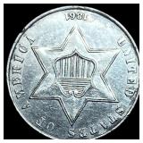 1861 Three Cent Silver Piece HIGH GRADE HIGH GRAD