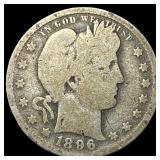 1896-O Barber Silver Quarter NICELY CIRCULATED