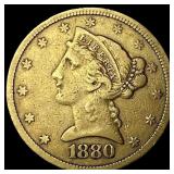 1880 $5 Liberty Head Half Eagle NEARLY UNCIRCULATE
