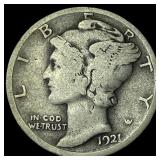 1921 Silver Mercury Dime LIGHTLY CIRCULATED
